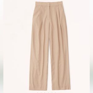 Curve Love Linen-Blend Tailored Wide Leg Pant